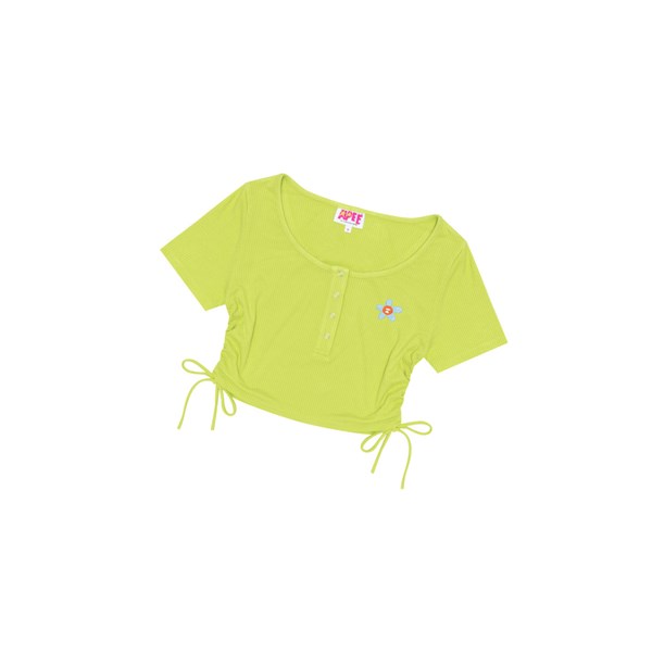 Blúzky A BATHING APE Bape Logo Drawstring Cropped Top Kratke Sleeve Damske Svetlo Zelene | 0412-VKECL