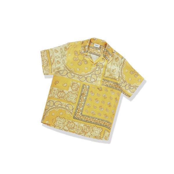 Kosele A BATHING APE Bape Paisley Print Kratke Sleeve Panske Žlté | 6548-IXOUE