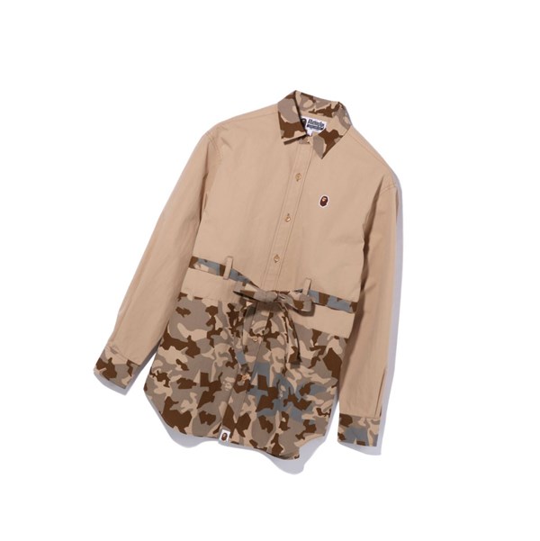 Kosele A BATHING APE Bape Sand Camo A Bathing Ape Oversized Long Sleeve Damske Béžové | 6835-XMJAT