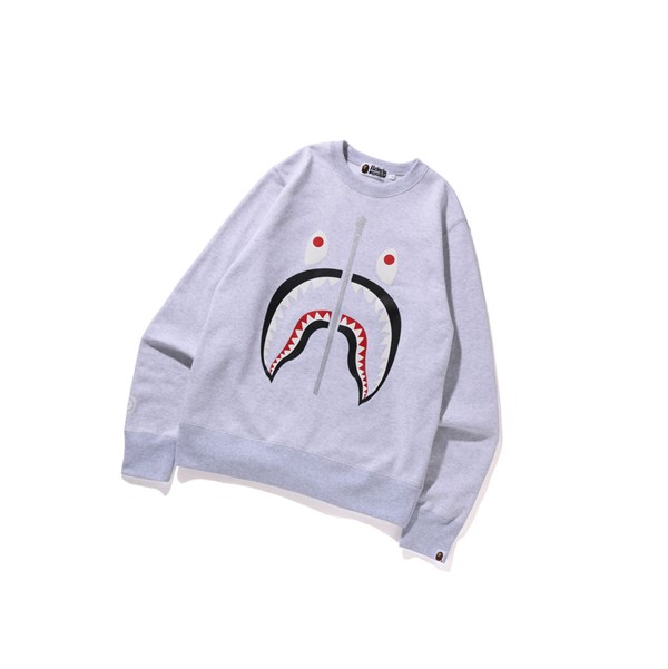 Mikiny A BATHING APE Bape Shark Crewneck Panske Siva | 8641-EXFDO