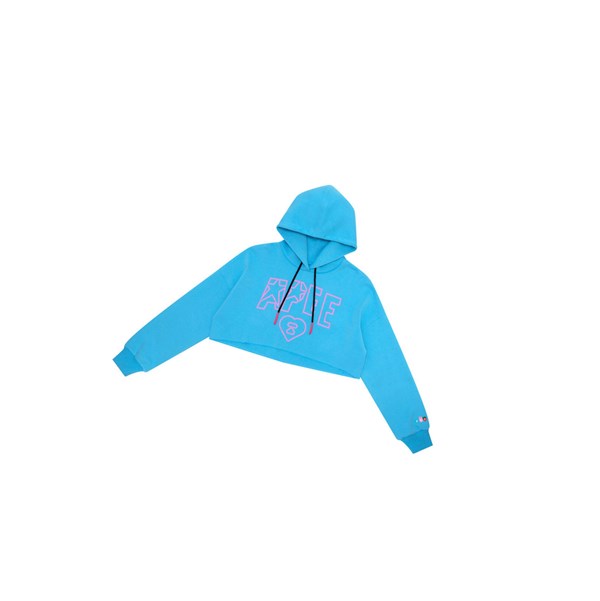 Mikiny S Kapucňou A BATHING APE Bape Apee Logo Cropped Hoody Damske Modre | 7203-KEXBU