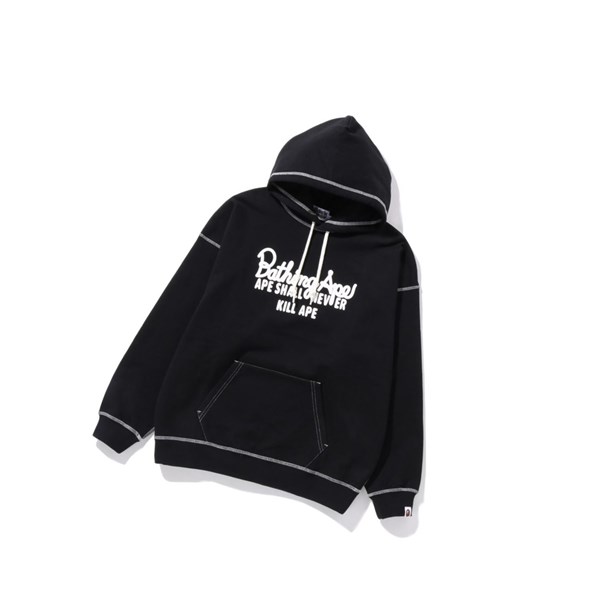 Mikiny S Kapucňou A BATHING APE Bape Color Stitching Oversized Pullover Damske Čierne | 2506-NGFSB