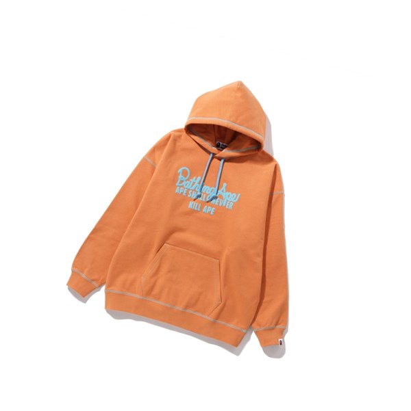 Mikiny S Kapucňou A BATHING APE Bape Color Stitching Oversized Pullover Damske Oranžové | 4058-PIEUL