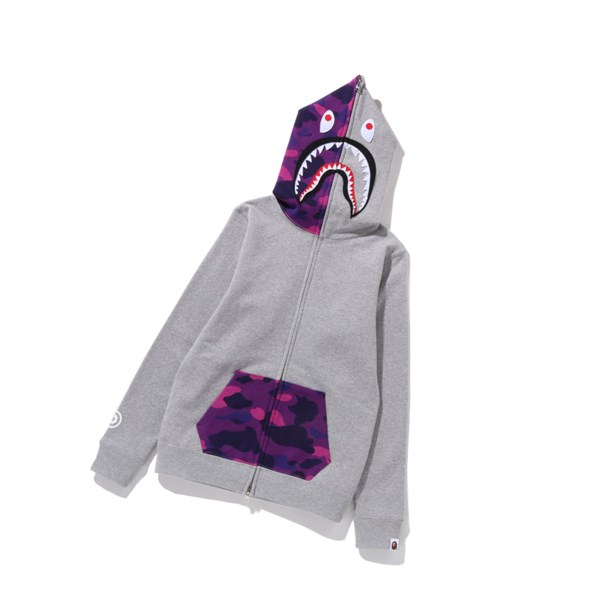 Mikiny S Kapucňou A BATHING APE Bape Color Camo Shark Full Zip Throughs Damske Siva | 7581-TQJIC