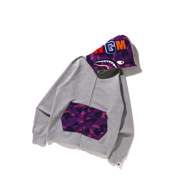 Mikiny S Kapucňou A BATHING APE Bape Color Camo Shark Full Zip Throughs Panske Svetlo Siva | 9728-OKTEG