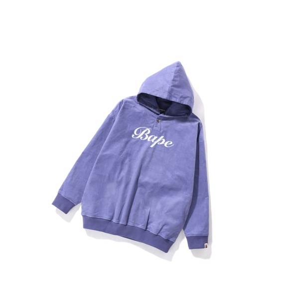 Mikiny S Kapucňou A BATHING APE Bape Embroidery Corduroy Oversized Pullover Damske Nachový | 7832-WYSJN