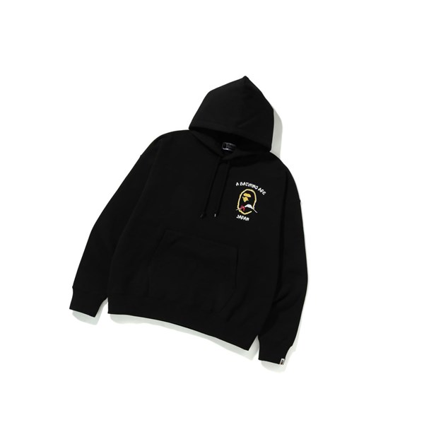 Mikiny S Kapucňou A BATHING APE Bape Japan Loose Fit Pullover Panske Čierne | 2365-GCXSF