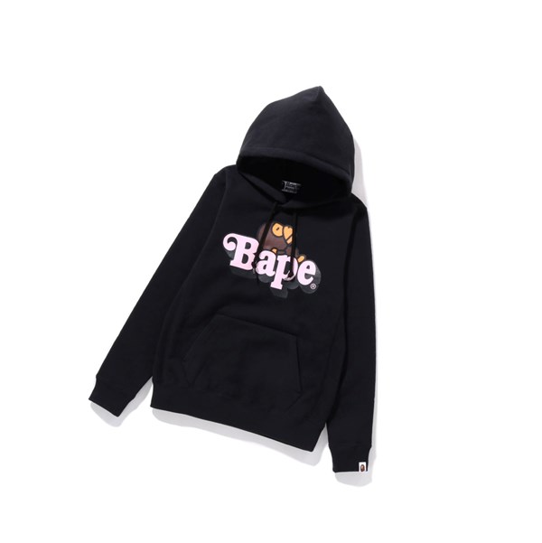 Mikiny S Kapucňou A BATHING APE Bape Milo On Bape Pullover Damske Čierne | 8416-QDSGL