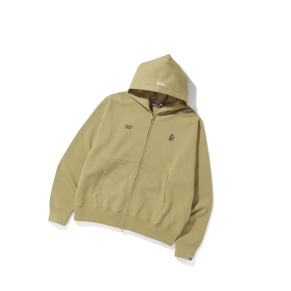 Mikiny S Kapucňou A BATHING APE Bape Ursus Loose Fit Zip-up Zip Throughs Panske Béžové | 4187-MTUVH