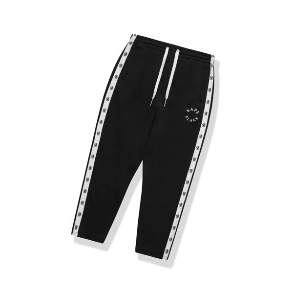 Nohavice A BATHING APE Bape Logo Tracking Long Panske Čierne | 6827-NHXEZ