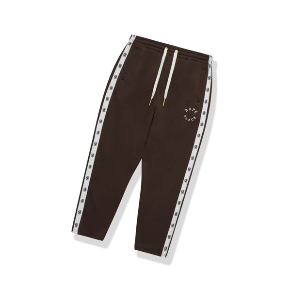 Nohavice A BATHING APE Bape Logo Tracking Long Panske Tmavo Hnedožltý | 8574-BNEMG