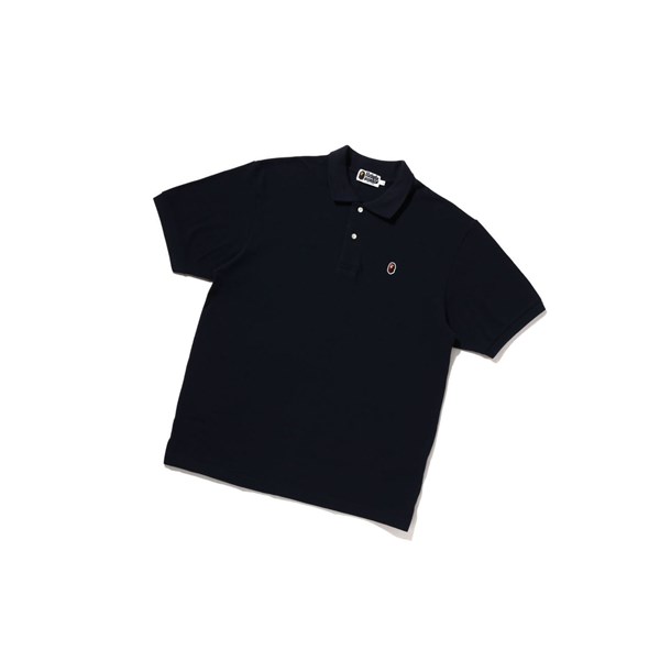 Polo A BATHING APE Bape Ape Head One Point Relaxed Fit Kratke Sleeve Panske Námornícka Modrá Modre | 7602-QZDAK