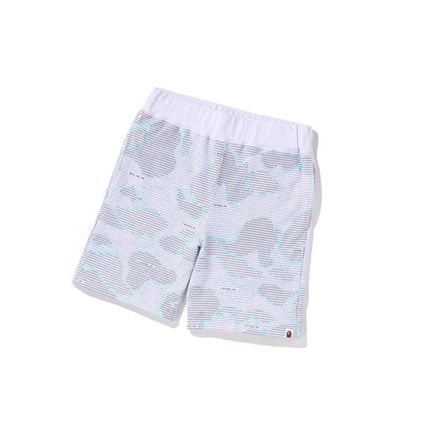 Sortky A BATHING APE Bape Text Code Camo Sweat Kratke Panske Siva | 4126-UABHG