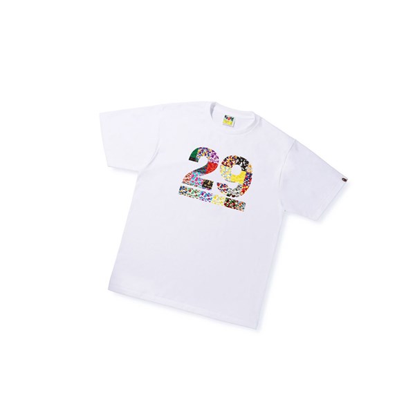 Tricko A BATHING APE Bape A Bathing Ape 29th Anniversary Tee Kratke Sleeve Panske Biele | 2380-YWLGO