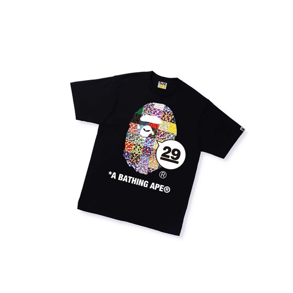 Tricko A BATHING APE Bape A Bathing Ape 29th Anniversary Ape Head Tee Kratke Sleeve Panske Čierne | 6015-TWNFL