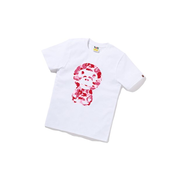 Tricko A BATHING APE Bape Abc Camo Big Baby Milo Tee Kratke Sleeve Damske Biele | 8591-PXNLK