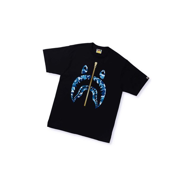Tricko A BATHING APE Bape Abc Camo Shark Tee Kratke Sleeve Panske Čierne | 5128-TCPEX