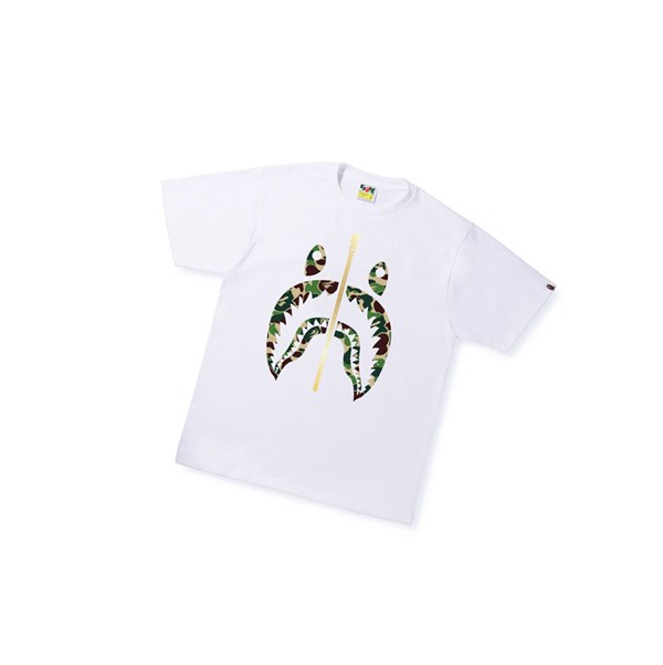 Tricko A BATHING APE Bape Abc Camo Shark Tee Kratke Sleeve Panske Biele | 5382-OGTWU