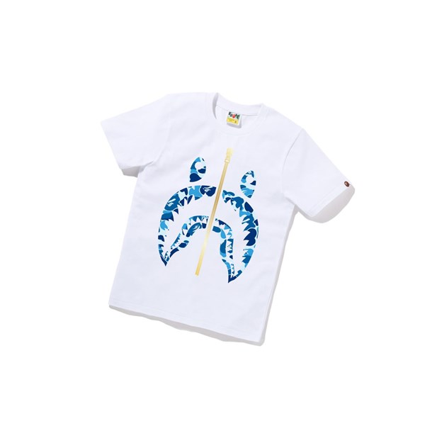 Tricko A BATHING APE Bape Abc Camo Shark Tee Kratke Sleeve Damske Biele | 7210-JYUXO