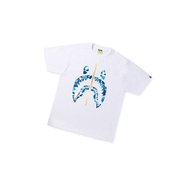 Tricko A BATHING APE Bape Abc Camo Shark Tee Kratke Sleeve Panske Biele | 9685-MSVTO