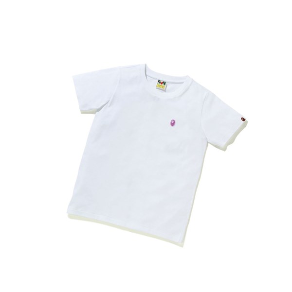 Tricko A BATHING APE Bape Ape Head One Point Tee Kratke Sleeve Damske Biele | 0697-KEHTL