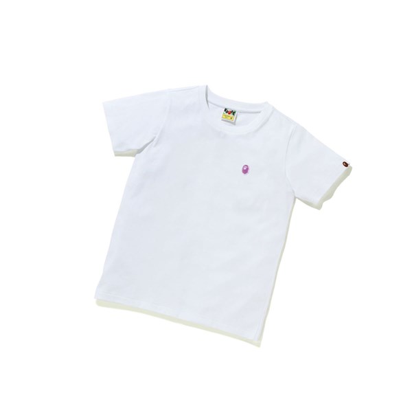 Tricko A BATHING APE Bape Ape Head One Point Tee #1 Kratke Sleeve Damske Biele | 1902-QBNME