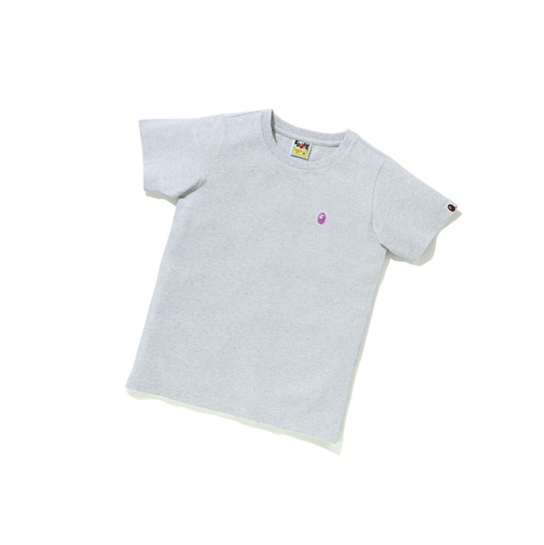Tricko A BATHING APE Bape Ape Head One Point Tee #2 Kratke Sleeve Damske Siva | 2086-ZSRTD