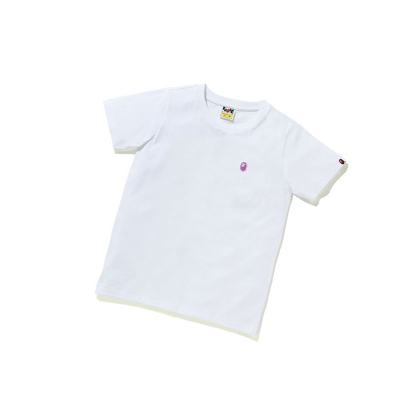 Tricko A BATHING APE Bape Ape Head One Point Tee #4 Kratke Sleeve Damske Biele | 2783-WVYSN