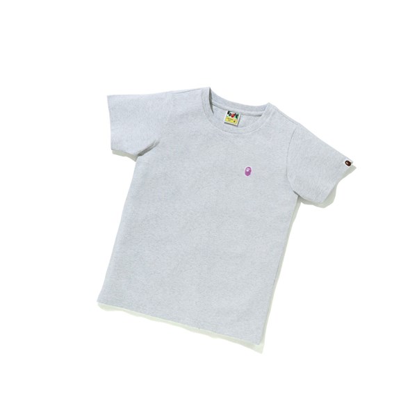 Tricko A BATHING APE Bape Ape Head One Point Tee Kratke Sleeve Damske Siva | 7083-GXLSW