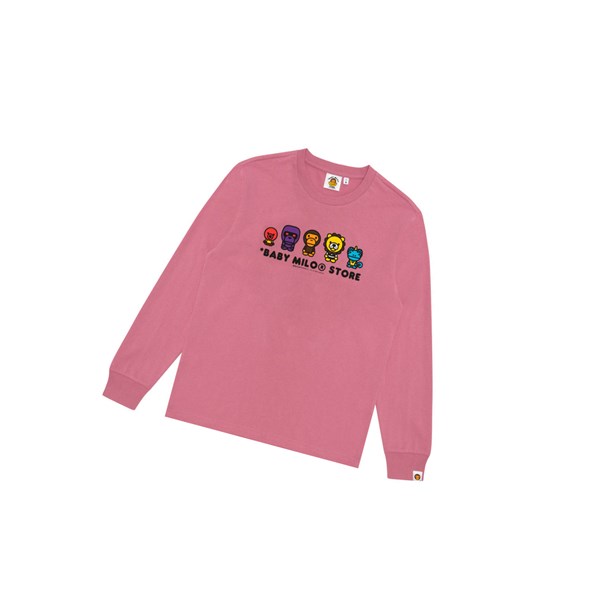 Tricko A BATHING APE Bape Baby Milo Tee Long Sleeve Panske Ruzove | 6093-YMGBJ