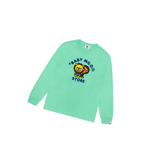 Tricko A BATHING APE Bape Baby Milo Tee Long Sleeve Panske Zelene | 9802-QVRSN