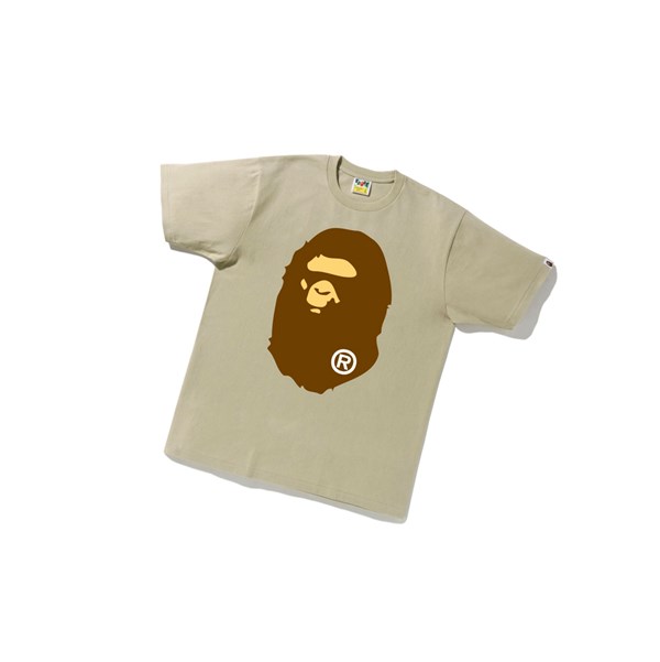 Tricko A BATHING APE Bape Big Ape Head Tee Kratke Sleeve Panske Béžové | 5176-XZHYC
