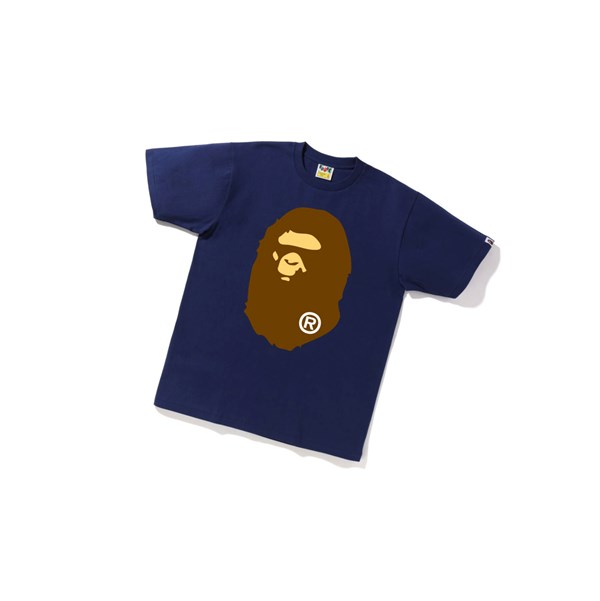 Tricko A BATHING APE Bape Big Ape Head Tee Kratke Sleeve Panske Námornícka Modrá Modre | 7456-HLJRZ