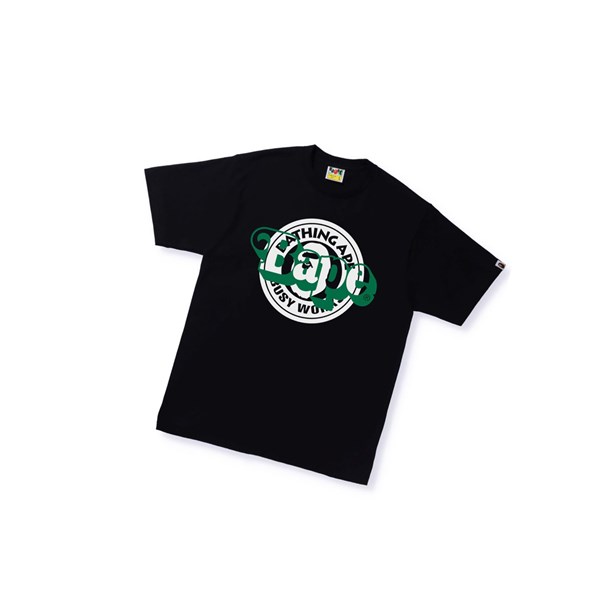 Tricko A BATHING APE Bape Busy Works Multi Print Tee Kratke Sleeve Panske Čierne | 4975-IQMWE