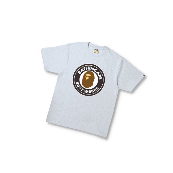 Tricko A BATHING APE Bape Busy Works Tee Kratke Sleeve Panske Siva | 8642-ZXENB