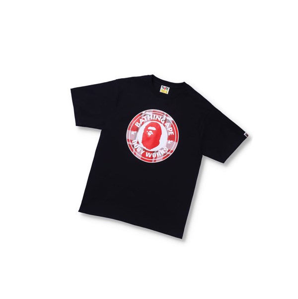 Tricko A BATHING APE Bape Check Gift Busy Works Tee Kratke Sleeve Panske Čierne | 9345-IXSDM