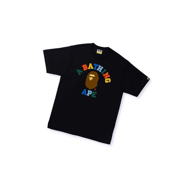 Tricko A BATHING APE Bape Colors College Tee Kratke Sleeve Panske Čierne | 0483-IEUWM