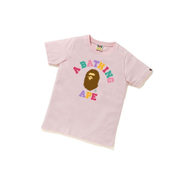 Tricko A BATHING APE Bape Colors College Tee Kratke Sleeve Damske Ruzove | 5483-UCGFH