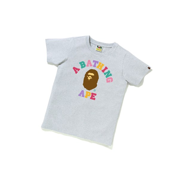 Tricko A BATHING APE Bape Colors College Tee Kratke Sleeve Damske Siva | 8691-KXQMV