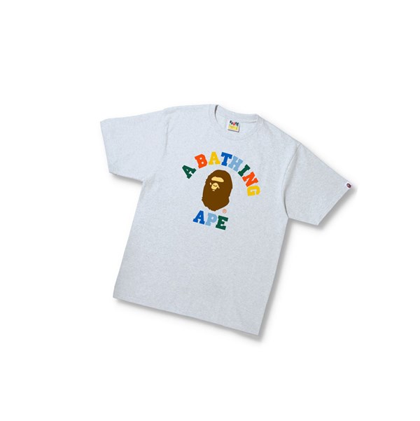 Tricko A BATHING APE Bape Colors College Tee Kratke Sleeve Panske Siva | 9071-JWUFY