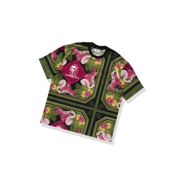 Tricko A BATHING APE Bape Floral Print Ape Head Tee Kratke Sleeve Panske Čierne | 1592-IASKW
