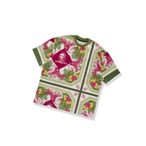 Tricko A BATHING APE Bape Floral Print Ape Head Tee Kratke Sleeve Panske Svetlo Zelene | 5142-LJZHG