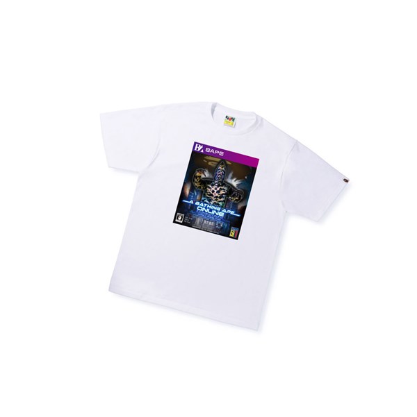 Tricko A BATHING APE Bape Game Package Tee Kratke Sleeve Panske Biele | 2580-HZBSX