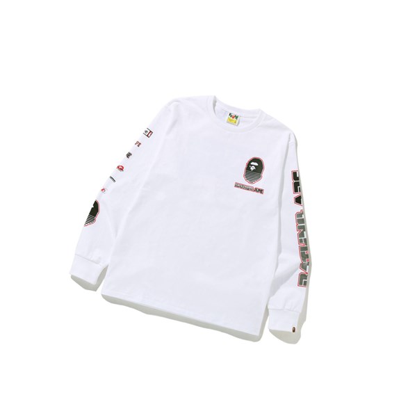 Tricko A BATHING APE Bape Graphic #1 L/S Tee Long Sleeve Panske Biele | 8794-ONYVZ