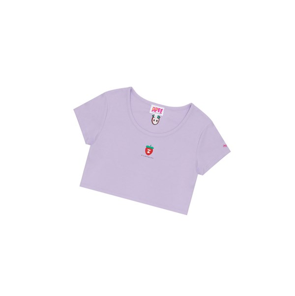 Tricko A BATHING APE Bape Logo Berry Tee Kratke Sleeve Damske Lilac | 1356-AJSRM