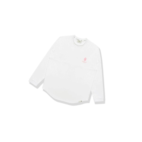 Tricko A BATHING APE Bape Logo Print Long Sleeve Tee Long Sleeve Panske Biele | 7231-IAKWH