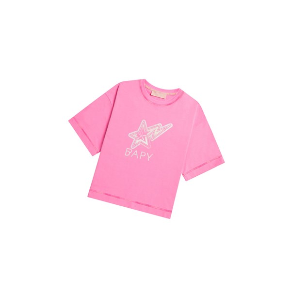 Tricko A BATHING APE Bape Logo Print Tee Kratke Sleeve Damske Ruzove | 6087-WHUPA
