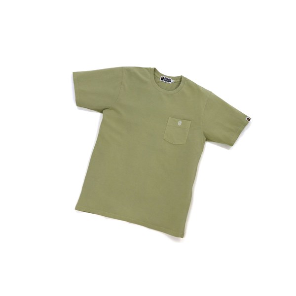 Tricko A BATHING APE Bape One Point Overdye Pocket Tee Kratke Sleeve Panske Béžové | 4890-HLXOZ
