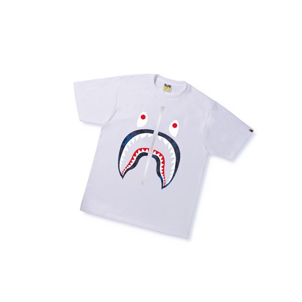 Tricko A BATHING APE Bape Sand Camo Shark Tee Kratke Sleeve Panske Biele | 4286-OKAMU