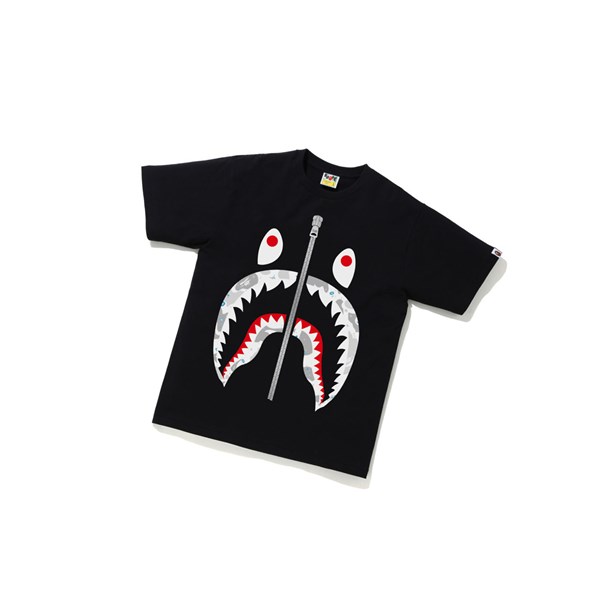 Tricko A BATHING APE Bape Space Camo Shark Tee Kratke Sleeve Panske Čierne | 8431-UEPMI